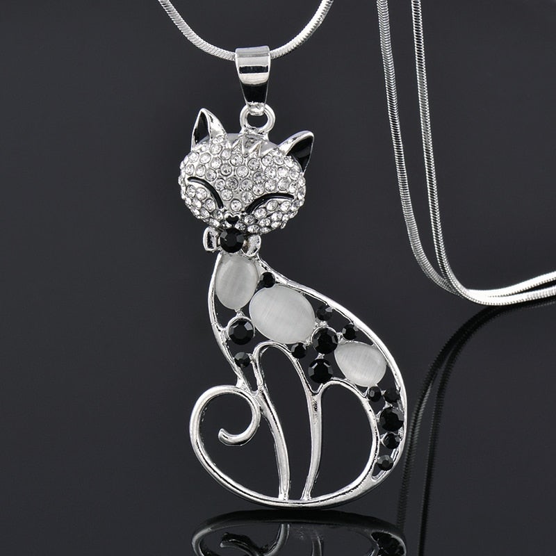 שרשרת Love Cats בכסף וזירקוניה משובצת